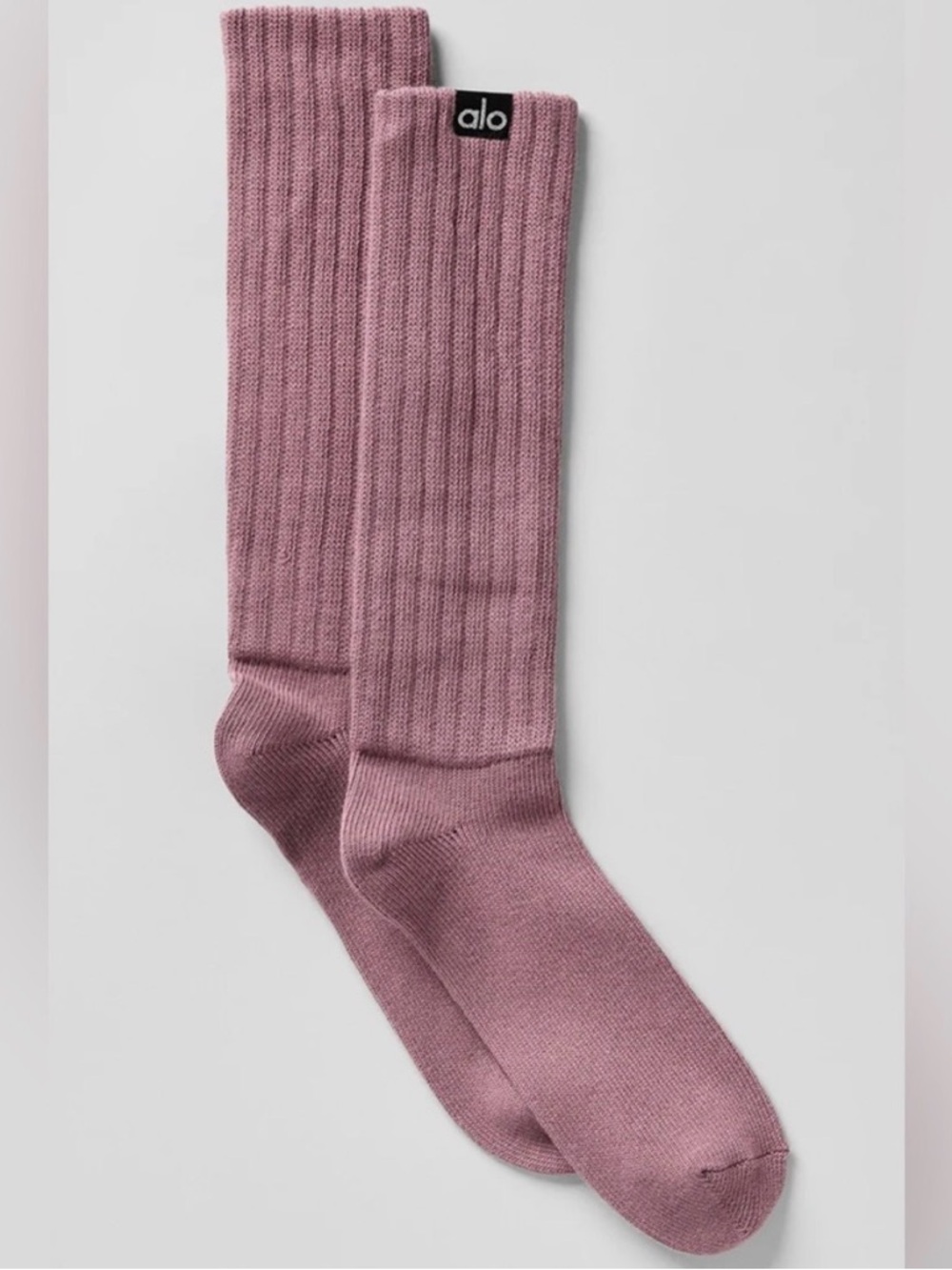 NWT  ALO Yoga Unisex Scrunch Sock Smoky Quartz,. Medium